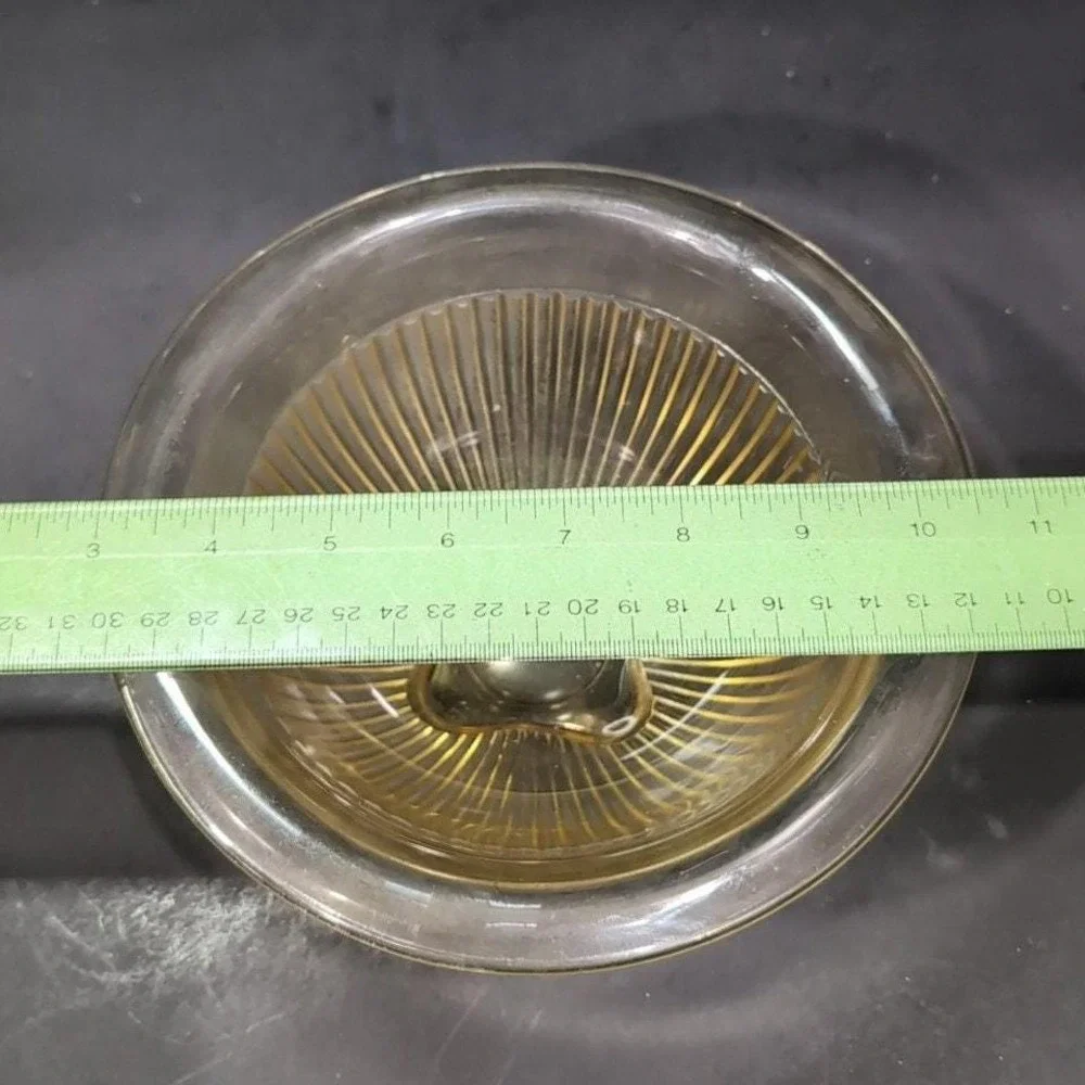 Federal Glass Ribbed Amber Mixing Bowl, Nested Yellow Kitchenware,‎ Replacement